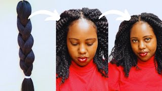 Easiest 😍 CROCHET hairstyle using braiding Extensionbraids hairstylesbeginner friendlyessyMaina [upl. by Alfredo]