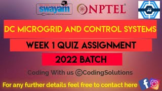 Dc Microgrid and control systems Week 1 Quiz Assignment Solution  NPTEL 2022  SWAYAM [upl. by Haggerty629]