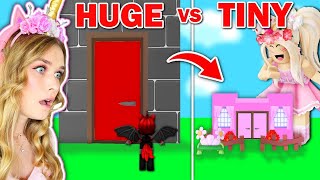 HUGE Vs TINY House Build Challenge In Adopt Me Roblox [upl. by Ellierim161]