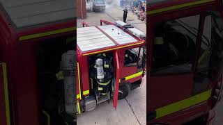 DSFRS Torquay fire station open day KV17P2 doing a fire demonstration person reported ￼ [upl. by Jolda]