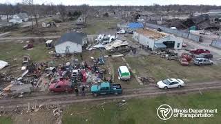 Drone footage shows Illinois tornado damage [upl. by Ardnu]