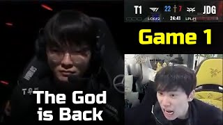 Doinb Reaction to T1 Dominating JDG at Game 1  Worlds 2023 Highlight [upl. by Helmer877]