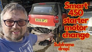 Smart Fortwo 450 Starter Motor change First remove everything [upl. by Russia]