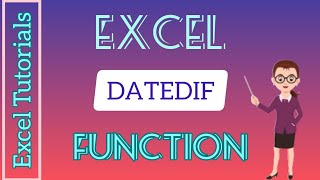 Excel DATEDIF Function  Difference Between Two Dates  Excel Formula  Excel Tips  Excel Tutorial [upl. by Walling]