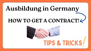 Ausbildung in Germany  How to get an Ausbildung Contract  Tips and Tricks [upl. by Ligriv]