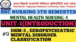 DSM5  GEROPSYCHIATRIC MENTAL DISORDERSMENTAL HEALTH NURSING 1BSC NURSING 5TH SEMESTER [upl. by Nicol]