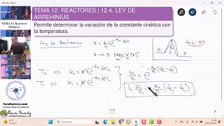 TEMA 12 REACTORES  124 LEY DE ARRHENIUS [upl. by Mack]