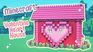 Aesthetic Minecraft Valentine Heart House Speed Build 💕🌸✨ CIT Resource Packs Ghoulcraft Mizunos ✨ [upl. by Dagna315]