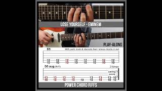 Lose Yourself TAB  Power Chord Guitar Riffs  Eminem [upl. by Ynnol]