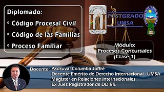 Diplomado Código Procesal Civil  Procesos Concursales 1 [upl. by Etteniotnna]