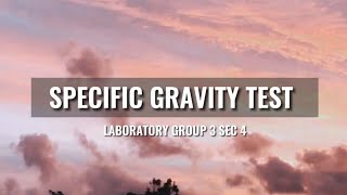 SPECIFIC GRAVITY TEST  LABORATORY GP 3 S 4  UTHM [upl. by Curr]