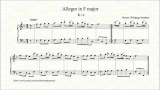 Mozart Allegro in F major K1c [upl. by Lucia]