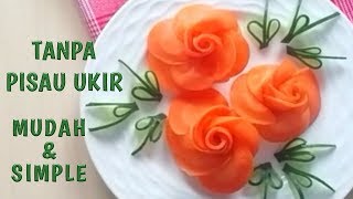 GARNISH WORTEL  HIASAN TUMPENG DARI WORTEL  HOW TO MAKE CARROT ROSE GARNISH [upl. by Ahsiena]