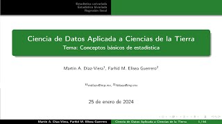 CURSO quotCiencia de Datos Aplicada a Ciencias de la Tierraquot Conceptos básicos de estadística [upl. by Cahra490]