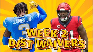 Week 2 DST Team Defense Waiver Wire Pickups [upl. by Rosena]