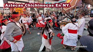 Los Aztecas Chichimecas en New York Time Square [upl. by Ebanreb]