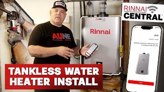 Tankless Water Heater Install  Rinnai Sensei RXP series  Aune Plumbing [upl. by Deibel]