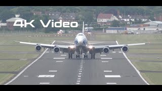 NEW Boeing 7478 CargoLogicAir arrival to Farnborough 2016 airshow [upl. by Bilac832]