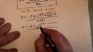 Solving a Quadratic Equation by the Quadratic Formula [upl. by Pyszka35]