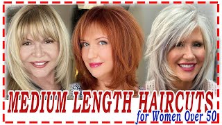 25 Best💕Hairstyles 2024 for Women Over 50 to Look Youngermedium length haircuts [upl. by Aitnom739]