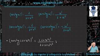 Derivada de la arco tangente y de la arco cotangente [upl. by Fronnia610]