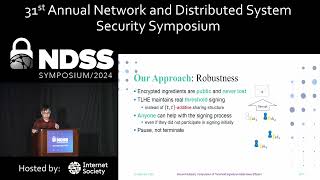 NDSS 2024  Secure Multiparty Computation of Threshold Signatures Made More Efficient [upl. by Antipas]