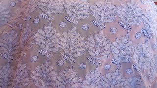 Saree Full Chikankari Embroidery Design Hand Embroidery Tutorial Lucknow Chikankari embroidery [upl. by Alburg]