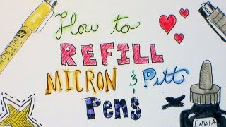 How To Refill Micron and Pitt Artist Pens [upl. by Nosak]