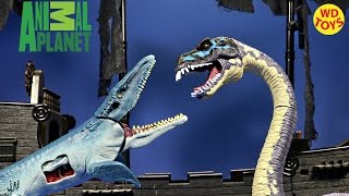 New Animal Planet Elasmosaurus Deep Sea Exploration Vs Mosasaurus Jurassic World Unboxing  WD Toys [upl. by Jalbert]