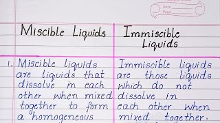 Difference between Miscible Liquids and Immiscible Liquids [upl. by O'Toole]