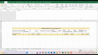 CALCULO NOMINAS SEMANAL 2023 [upl. by Camel976]