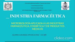 Microbiología Aplicada a la Industria Farmacéutica [upl. by Leva]