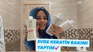 325 tl’ye EVDE KERATİN BAKIM YAPTIM 👩‍🦳 BİO KERATİN GOLD [upl. by Sterling]