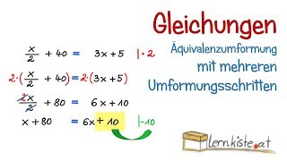 Gleichungen  Mehrere Umformungsschritte [upl. by Nosittam356]