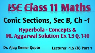 quotISC Class 11 Maths Hyperbola Concepts  ML Aggarwal Solutions Ex14 Q110  Conic Sections Ch 1quot [upl. by Nawj]