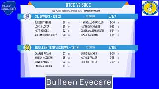 Bulleen Templestowe  1st XI v St Davids  1st XI [upl. by Osnerol]