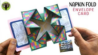 Napkin Fold Envelope Card  DIY Tutorial  904 [upl. by Layla]