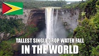 The Largest Single Drop Waterfall in the World  Kaieteur Falls Guyana [upl. by Dickey]