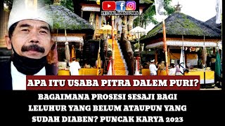 APA ITU USABA PITRA PURA DALEM PURI BAGAIMANA PROSESINYA BAGI WARGA HINDU DI BALI [upl. by Elehcim181]