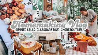 Homemaking Vlog bagel bar famous kale salad recipe  motherhood challenge  Mennonite Mom of 4 [upl. by Wind]