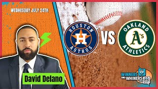 Wednesday Free Betting Pick Houston Astros vs Oakland As 72424 MLB Prediction from David Delano [upl. by Eissim]