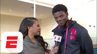 Lamar Jackson at NFL Combine Im here to be a quarterback  ESPN [upl. by Ellered]