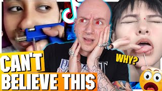 The WORST Septum Piercing Fail Ever  New TikTok Piercing Fails  Roly Reacts [upl. by Ogu]