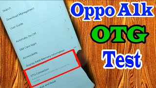 Oppo A1k OTG Test Supported OTG  Mouse  Keyboard HDD Pendrive Just Setting OTG  Oppo A1k OTG [upl. by Sanyu]