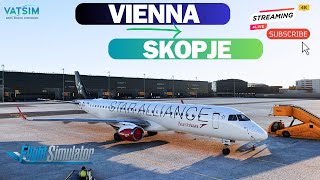 MSFS2020 FSS E190195  ULTRA Settings VIENNA ➡️SKOPJE [upl. by Nahtanoj]