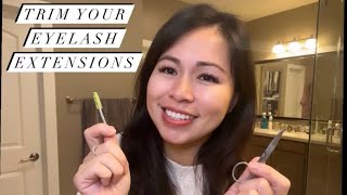 How to trim your eyelash extensions at home [upl. by Ilarrold35]