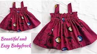 Beautiful and Easy Babyfrock cutting and stitchingBaby Frock babyfrock sewing stitching dress [upl. by Notliw]