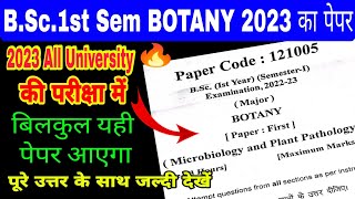 BSc 1st Semester Botany Solved Paper2023Important Questions in HindiSonu Sir [upl. by Adyeren]