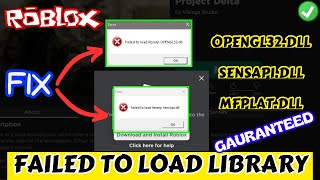 Roblox Failed to load libraryopengl32dll SensApidll Mfplatdll Fix [upl. by Dyrrej]