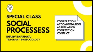 Social Processes  Sociology Special Class  CUET MA NETJRF  MA JNUEE  UPSC  UPPCS  GATE [upl. by Marie]